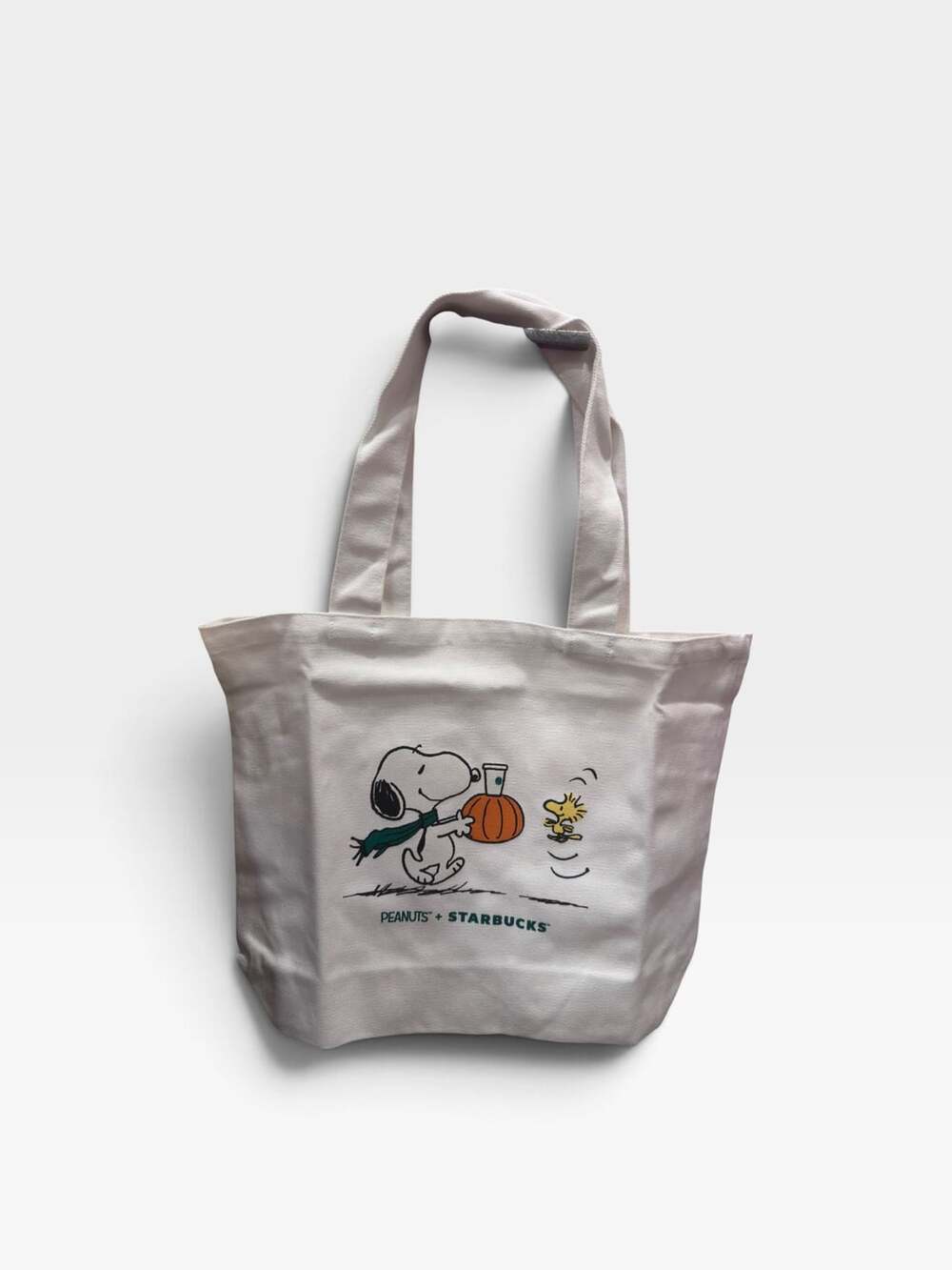 Starbucks Peanuts Snoopy Canvas Tote Bag White
